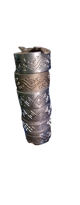 Swirl & Diamond Geometric Embossing Rings